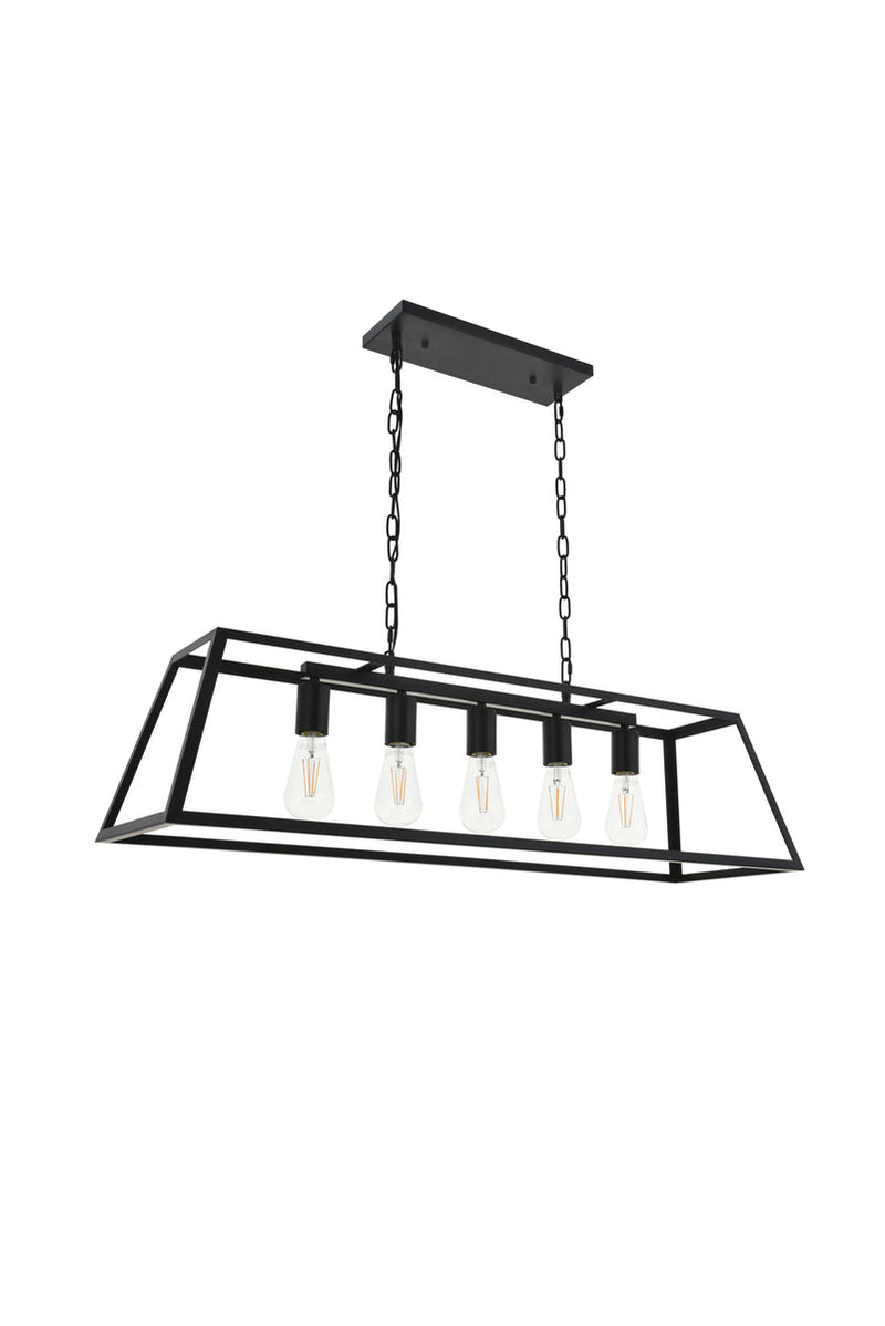 media image for Resolute 5 Light Pendant Living District Ld4061D38Bk 15 224