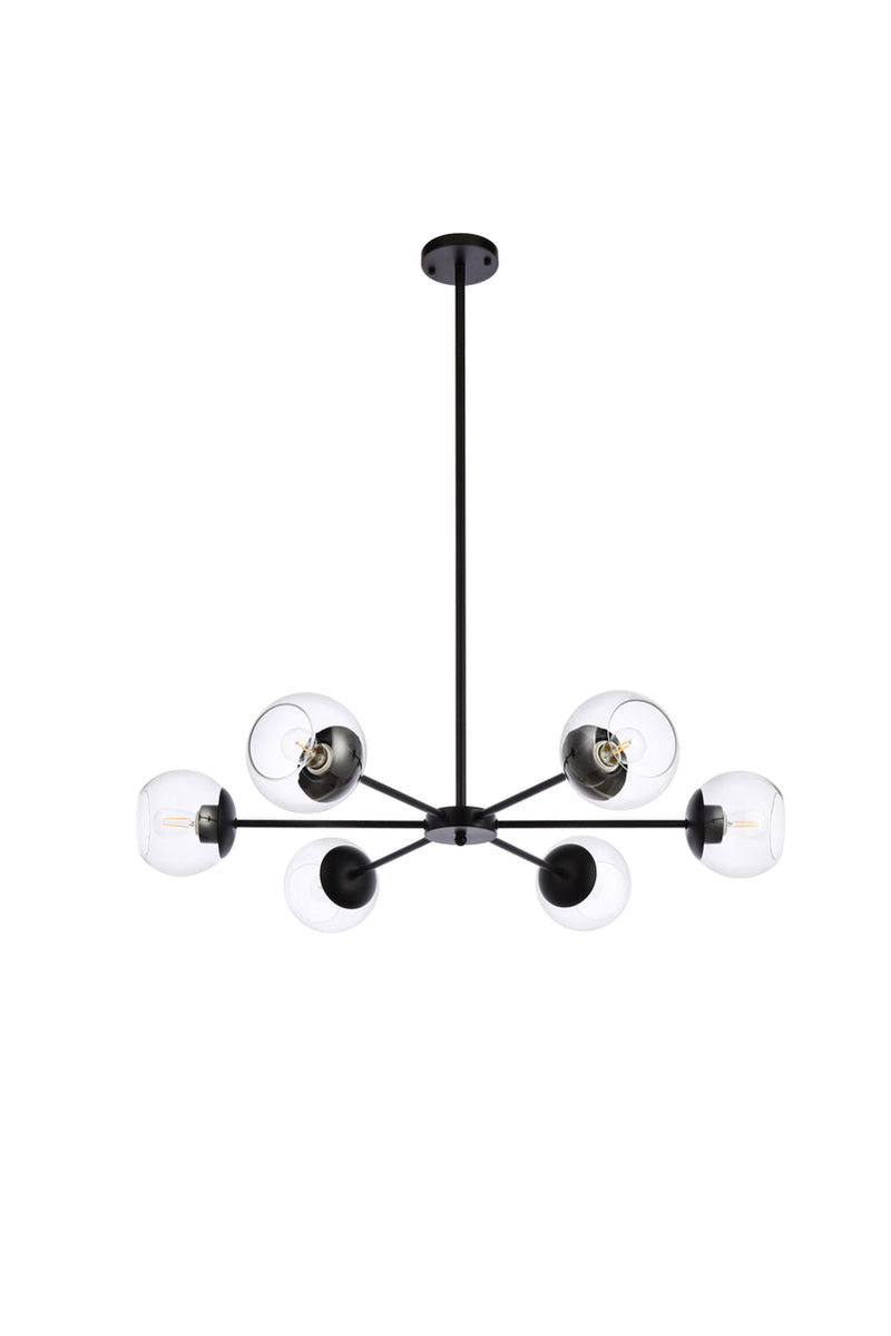 media image for Briggs 6 Light Pendant Living District Ld644D30Bk 66 221