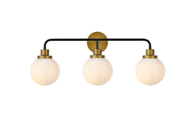 media image for Hanson 3 Light Bath Sconces Living District Ld7034W28Bk 3 239