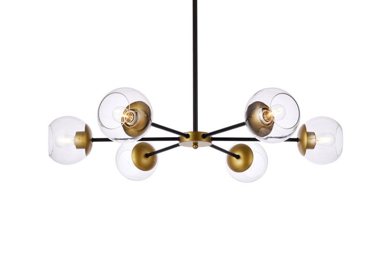 media image for Briggs 6 Light Pendant Living District Ld644D30Bk 20 259