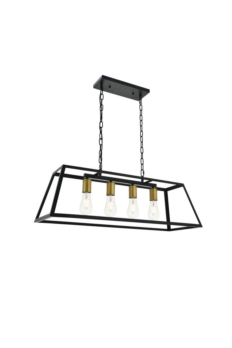 media image for Resolute 4 Light Pendant Living District Ld4061D32Bk 14 291