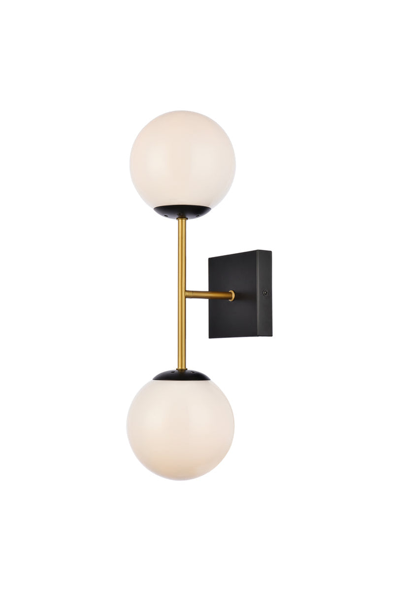 media image for Neri 2 Light Bath Sconces Living District Ld2357Bk 9 290