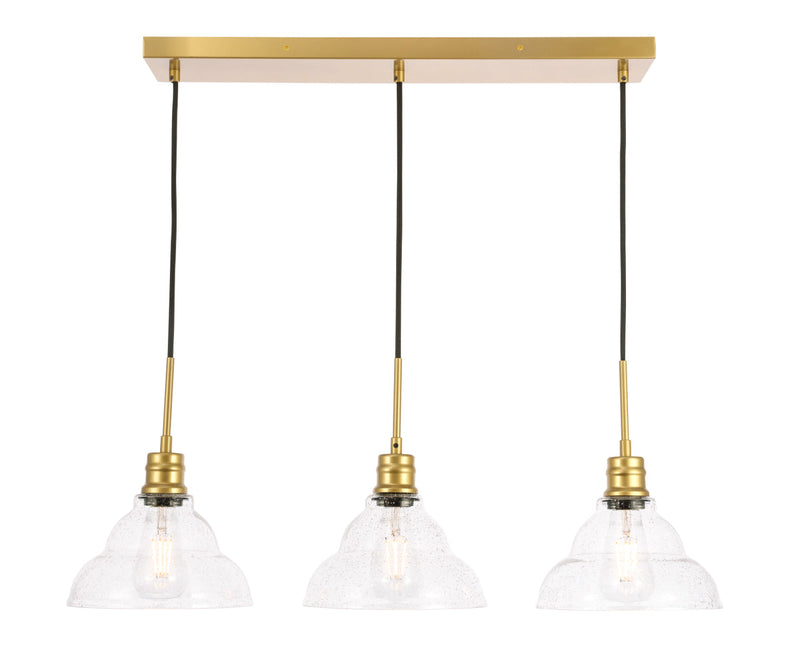 media image for Clive 3 Light Pendant Living District Ld6222Bk 2 210