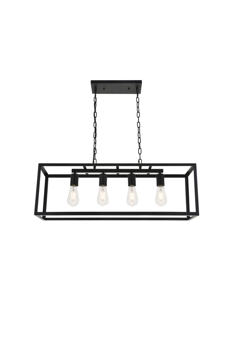 media image for Resolute 4 Light Pendant Living District Ld4061D32Bk 9 299