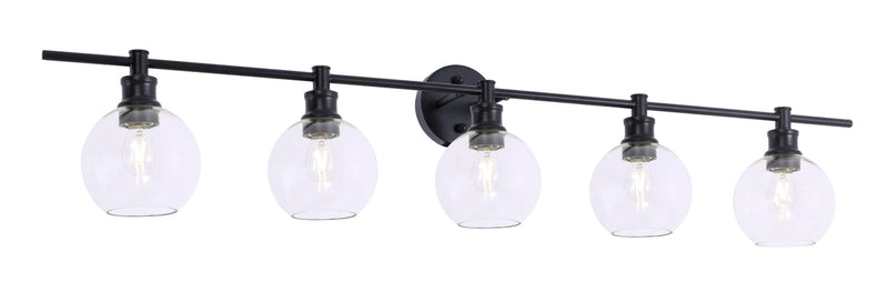 media image for Collier 5 Light Bath Sconces Living District Ld2326Bk 56 219