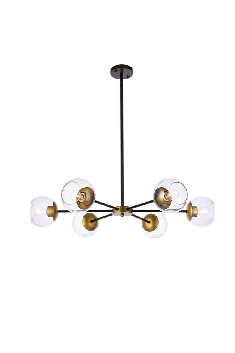 media image for Briggs 6 Light Pendant Living District Ld644D30Bk 8 287