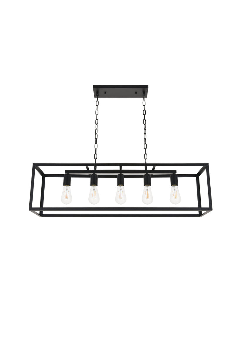 media image for Resolute 5 Light Pendant Living District Ld4061D38Bk 11 236