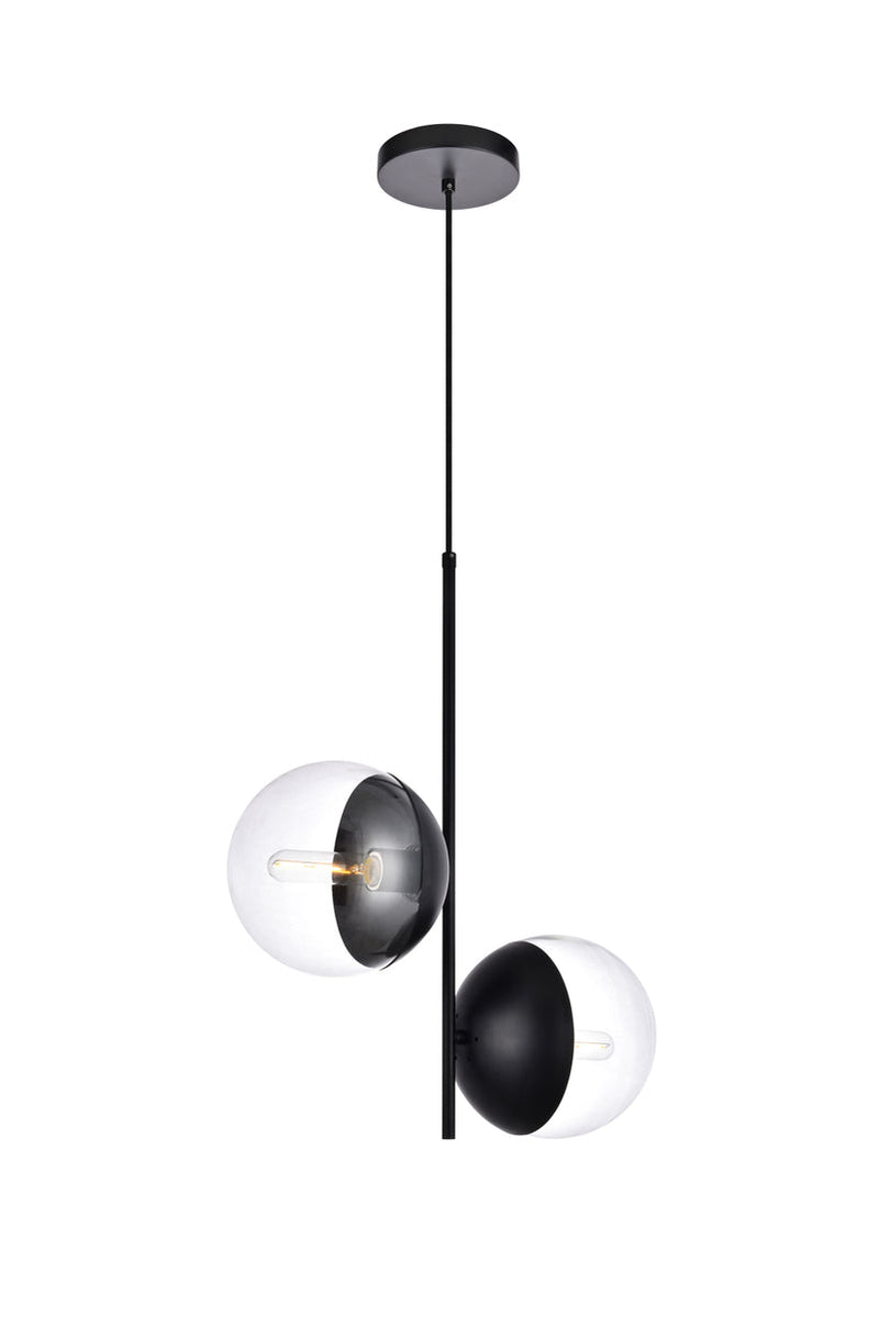 media image for Eclipse 2 Light Pendant Living District Ld6116Bk 5 299