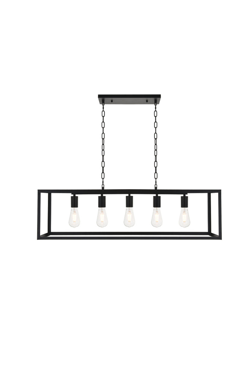 media image for Resolute 5 Light Pendant Living District Ld4061D38Bk 3 29