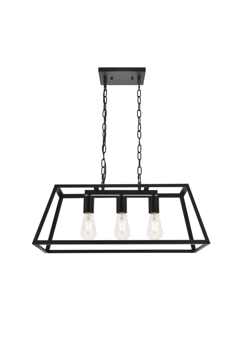 media image for Resolute 3 Light Pendant Living District Ld4061D25Bk 16 242