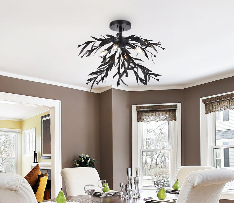 media image for Priscilla 4 Light Flush Mount Living District Ld810F19Bk 46 252