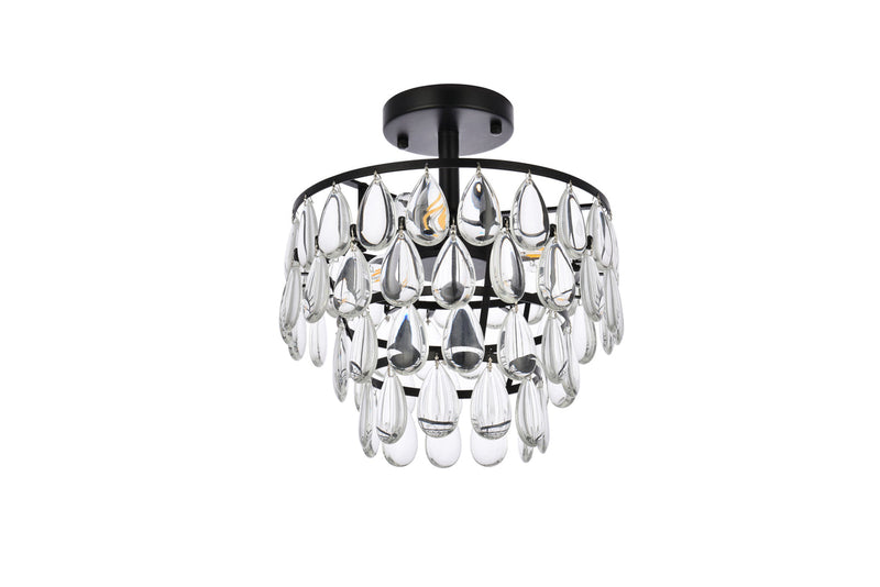 media image for Mila 3 Light Flush Mount Elegant Lighting 1103F12Bk 46 246