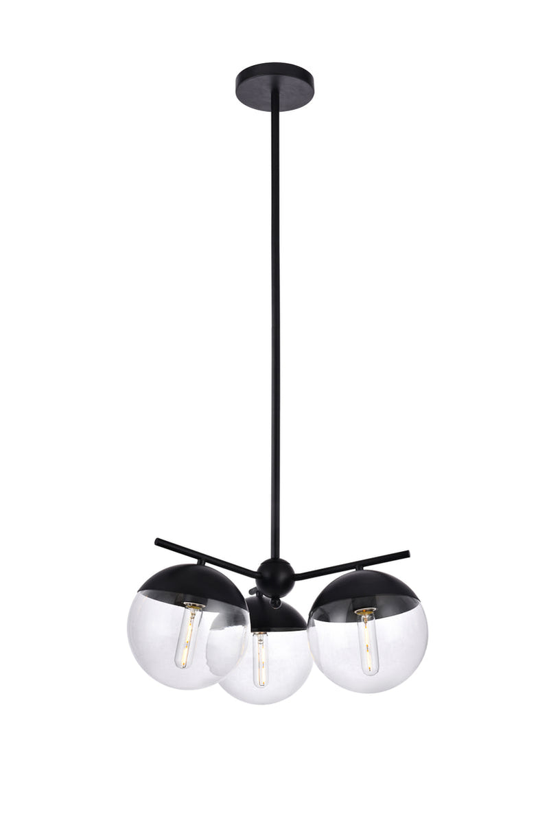 media image for Eclipse 3 Light Pendant Living District Ld6122Bk 20 240