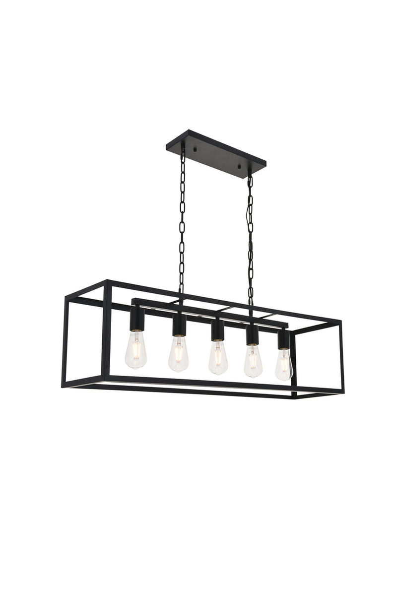 media image for Resolute 5 Light Pendant Living District Ld4061D38Bk 14 289