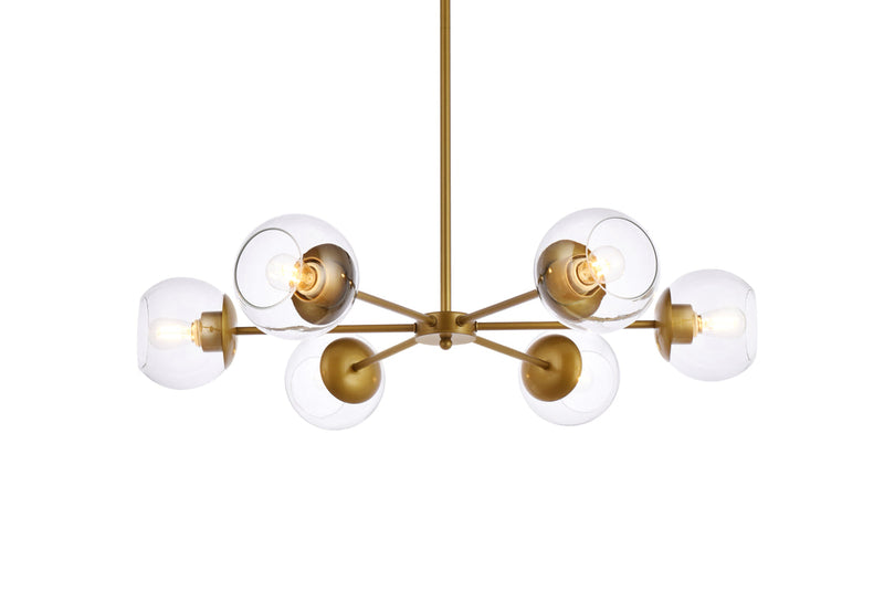 media image for Briggs 6 Light Pendant Living District Ld644D30Bk 17 257