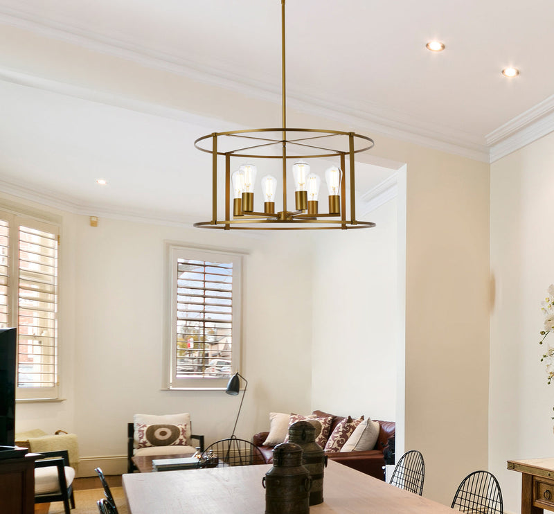 media image for Agnys 6 Light Pendant Living District Ld7058D26Bk 14 262