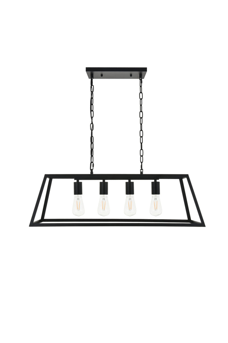 media image for Resolute 4 Light Pendant Living District Ld4061D32Bk 4 275