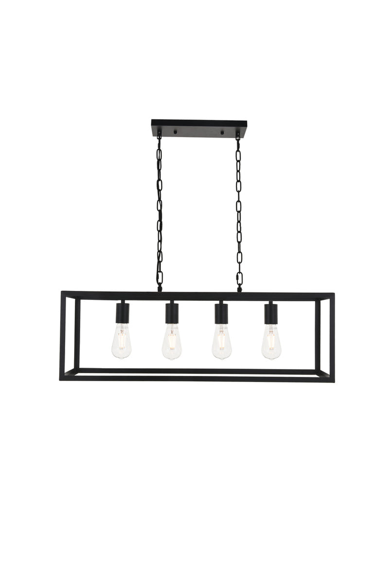 media image for Resolute 4 Light Pendant Living District Ld4061D32Bk 3 291