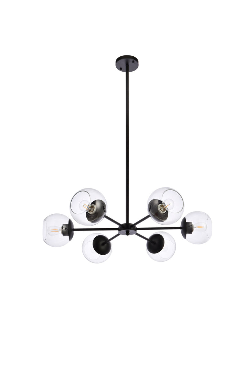 media image for Briggs 6 Light Pendant Living District Ld644D30Bk 60 268