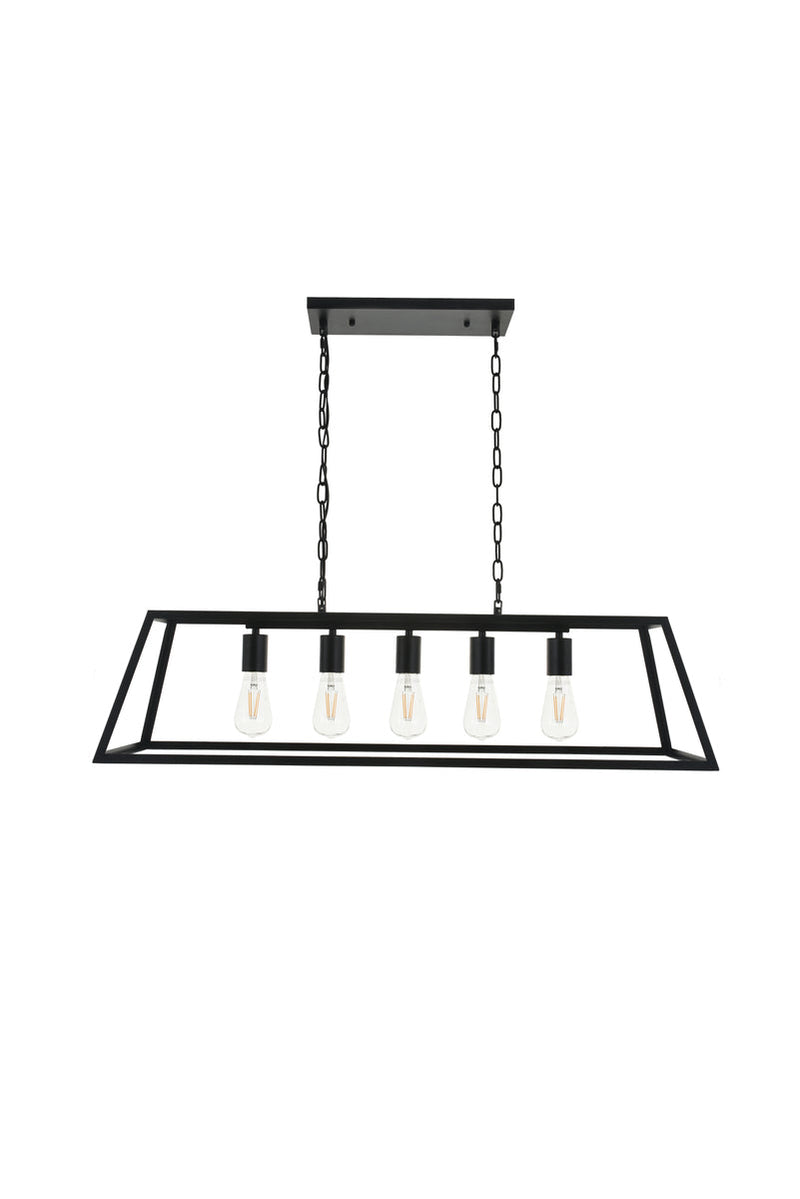 media image for Resolute 5 Light Pendant Living District Ld4061D38Bk 4 263