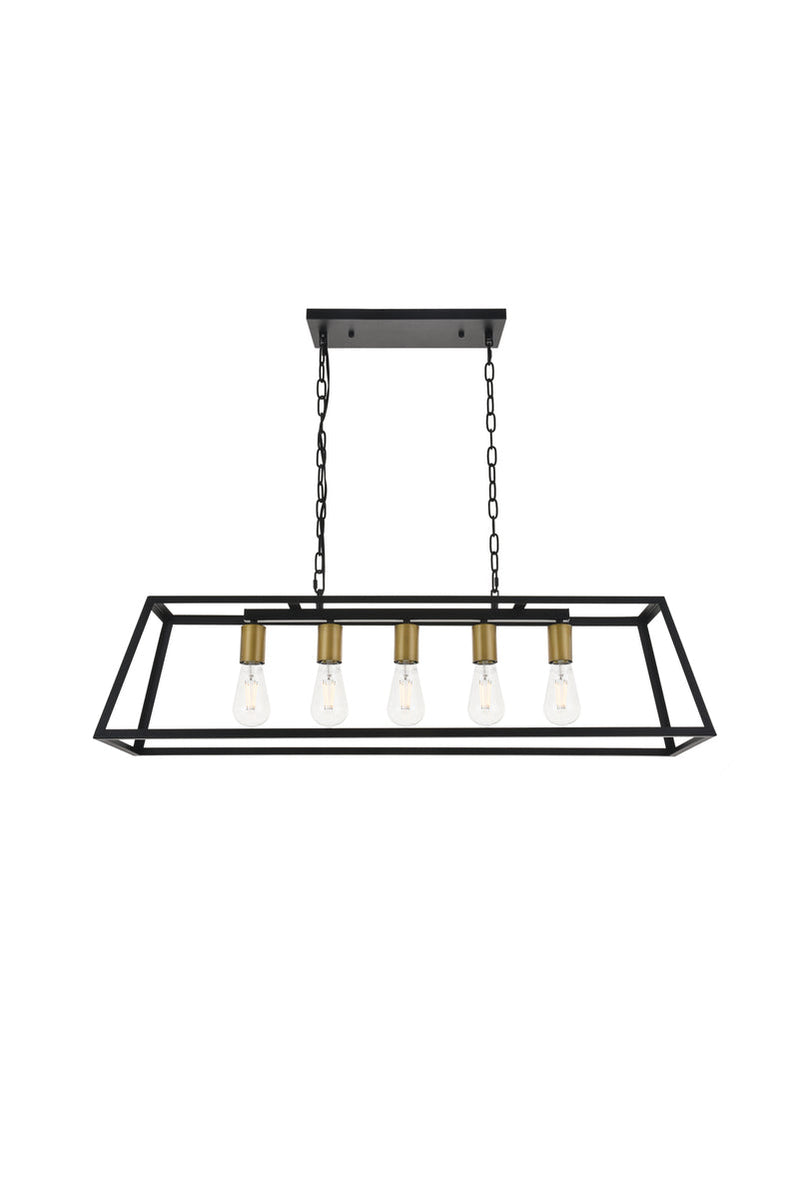 media image for Resolute 5 Light Pendant Living District Ld4061D38Bk 8 246