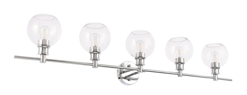 media image for Collier 5 Light Bath Sconces Living District Ld2326Bk 30 28