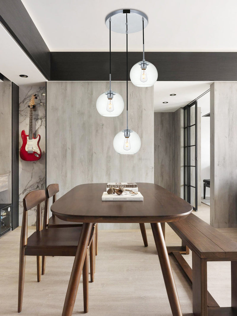 media image for Baxter 3 Light Pendant Living District Ld2208Bk 103 261