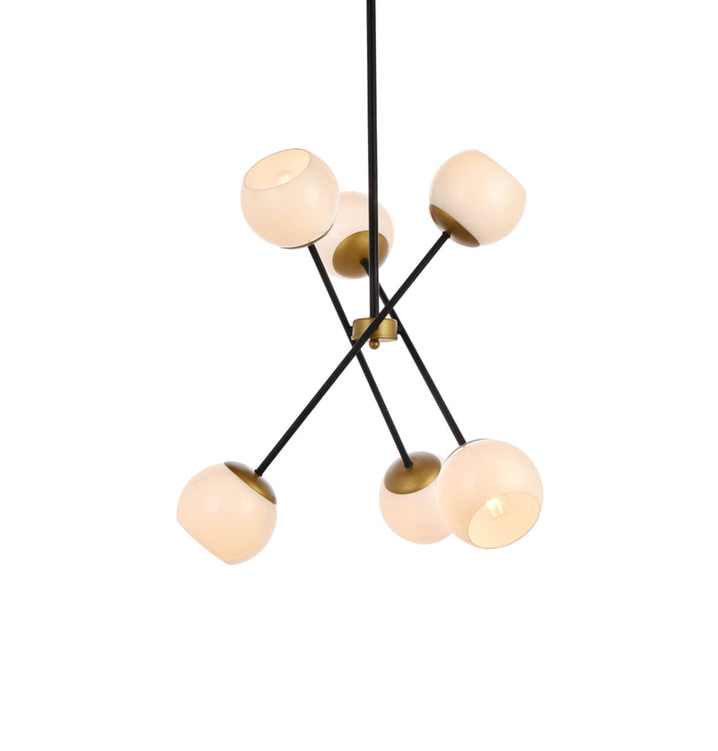 media image for Axl 6 Light Pendant Living District Ld656D24Bk 10 212