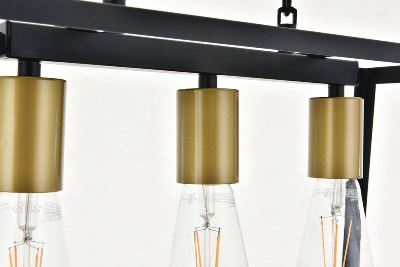 media image for Resolute 3 Light Pendant Living District Ld4061D25Bk 8 265