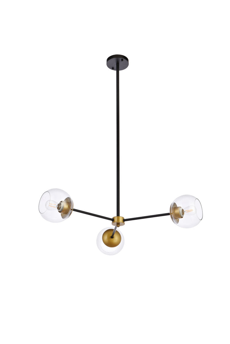 media image for Briggs 3 Light Pendant Living District Ld646D32Bk 32 252