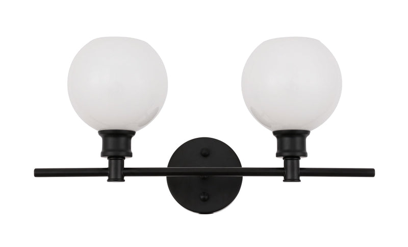 media image for Collier 2 Light Bath Sconces Living District Ld2314Bk 8 22