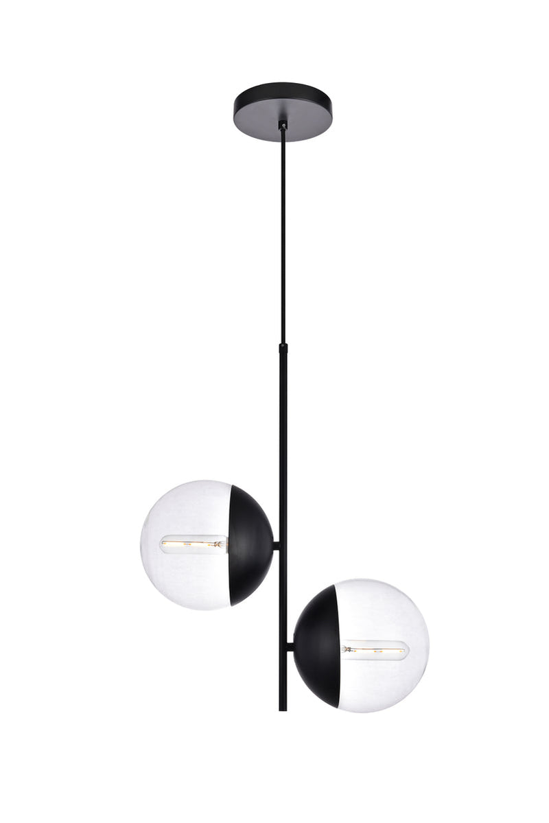 media image for Eclipse 2 Light Pendant Living District Ld6116Bk 2 276