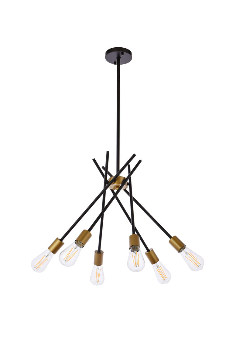 media image for Lucca 6 Light Pendant Living District Ld640D23Bk 17 291