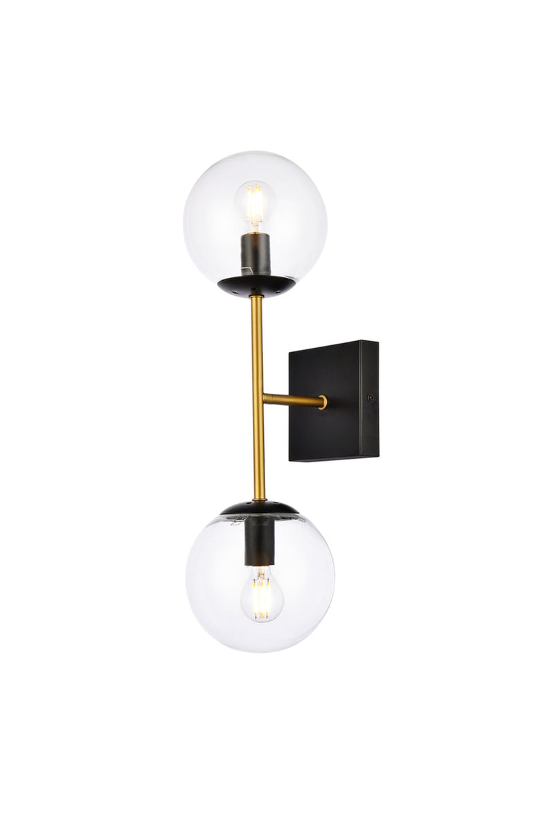 media image for Neri 2 Light Bath Sconces Living District Ld2357Bk 10 289