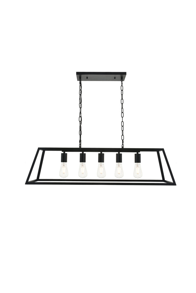 media image for Resolute 5 Light Pendant Living District Ld4061D38Bk 1 256