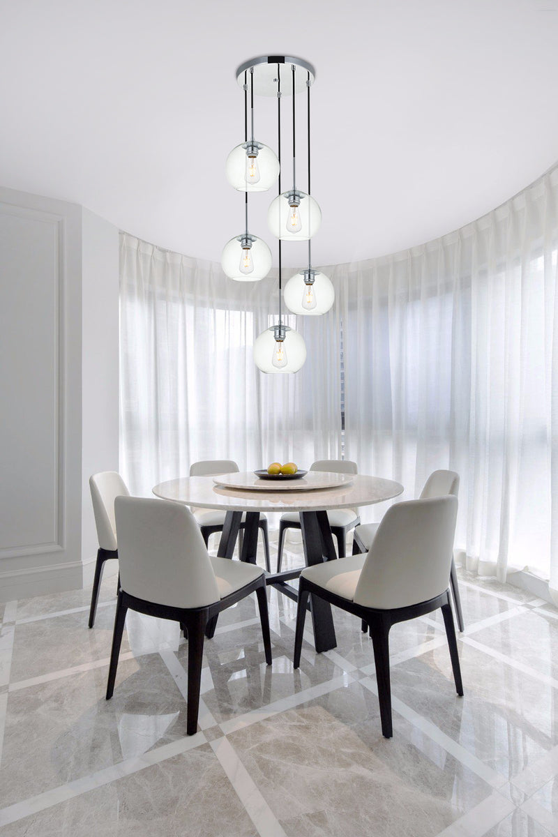 media image for Baxter 5 Light Pendant Living District Ld2226Bk 32 27