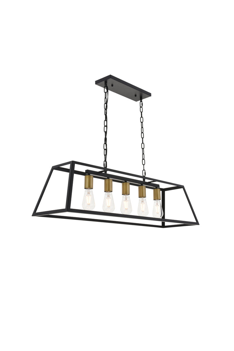 media image for Resolute 5 Light Pendant Living District Ld4061D38Bk 16 266