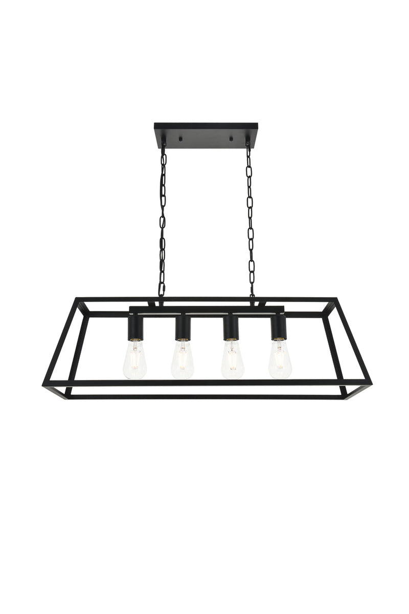 media image for Resolute 4 Light Pendant Living District Ld4061D32Bk 7 246