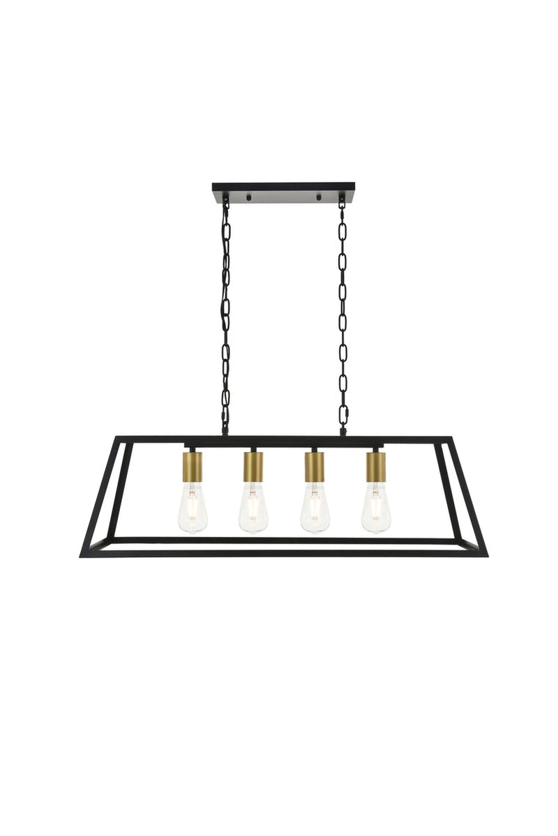 media image for Resolute 4 Light Pendant Living District Ld4061D32Bk 2 258