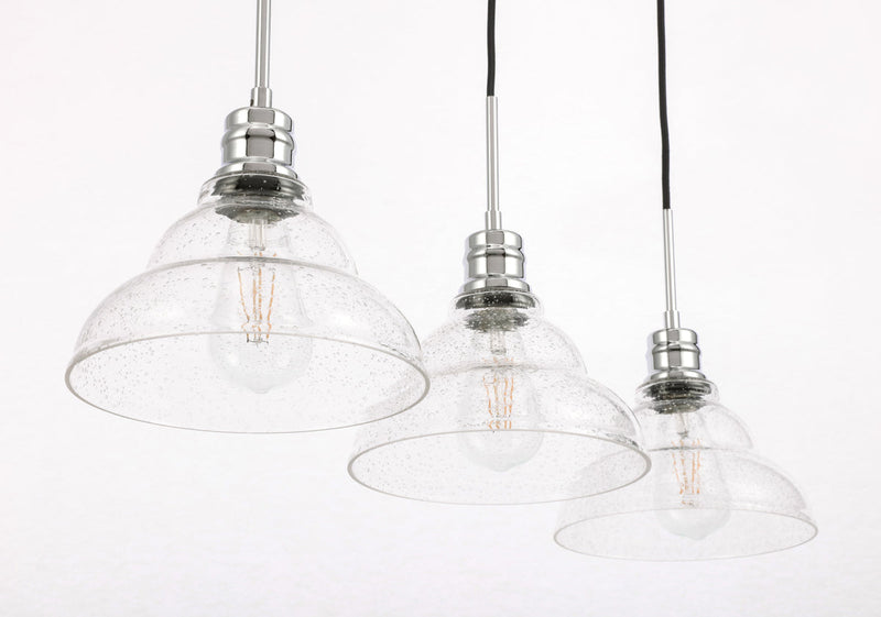 media image for Clive 3 Light Pendant Living District Ld6222Bk 24 240