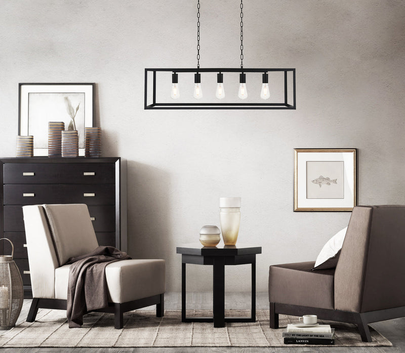 media image for Resolute 5 Light Pendant Living District Ld4061D38Bk 28 253