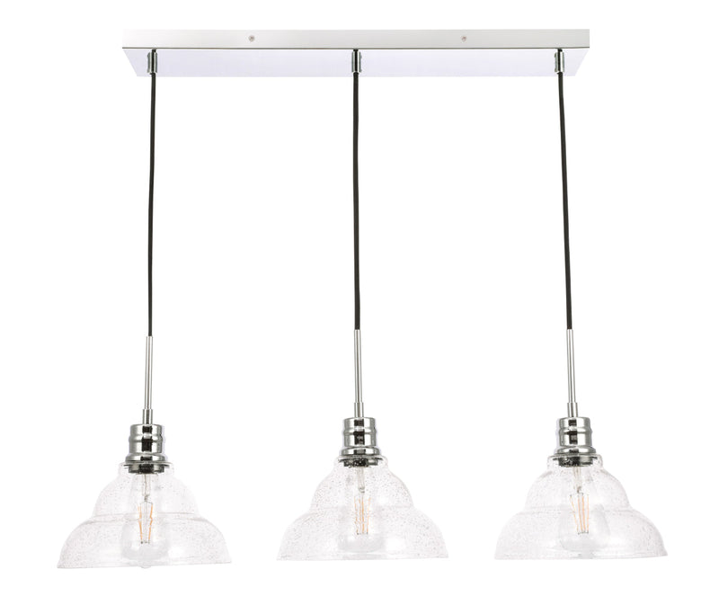 media image for Clive 3 Light Pendant Living District Ld6222Bk 6 275