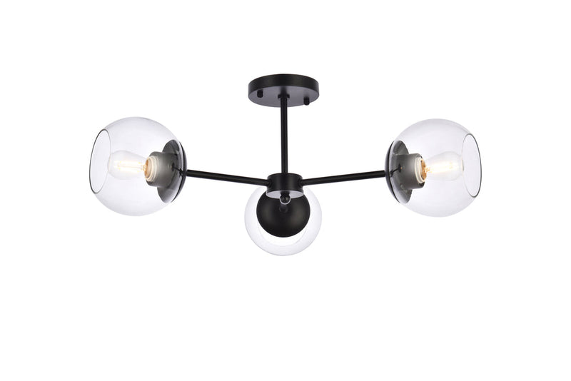 media image for Briggs 3 Light Flush Mount Living District Ld648F26Bk 1 285