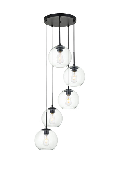 product image for Baxter 5 Light Pendant Living District Ld2226Bk 1 13