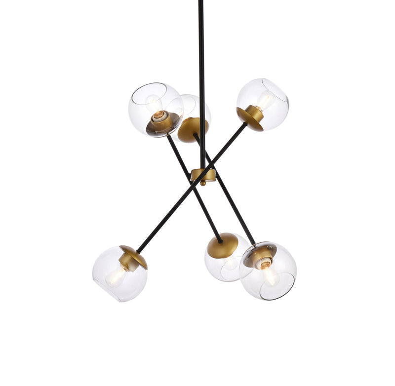 media image for Axl 6 Light Pendant Living District Ld656D24Bk 8 255