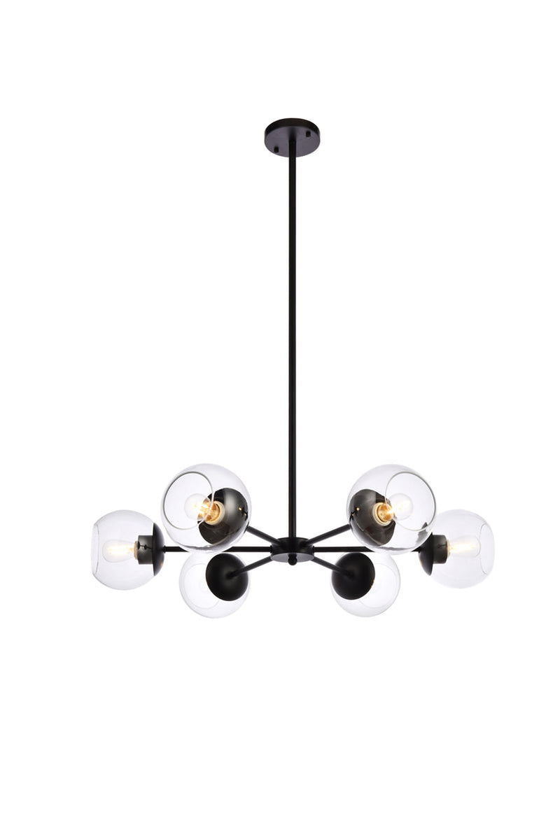 media image for Briggs 6 Light Pendant Living District Ld644D30Bk 1 274