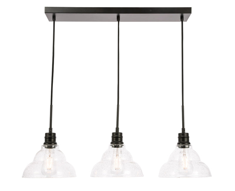 media image for Clive 3 Light Pendant Living District Ld6222Bk 1 271