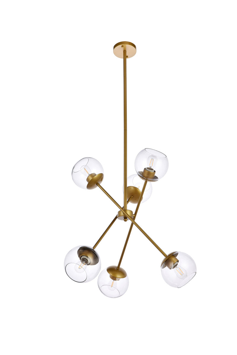 media image for Axl 6 Light Pendant Living District Ld656D24Bk 35 245