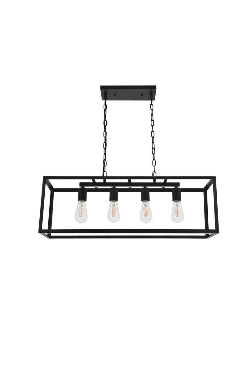 media image for Resolute 4 Light Pendant Living District Ld4061D32Bk 12 221