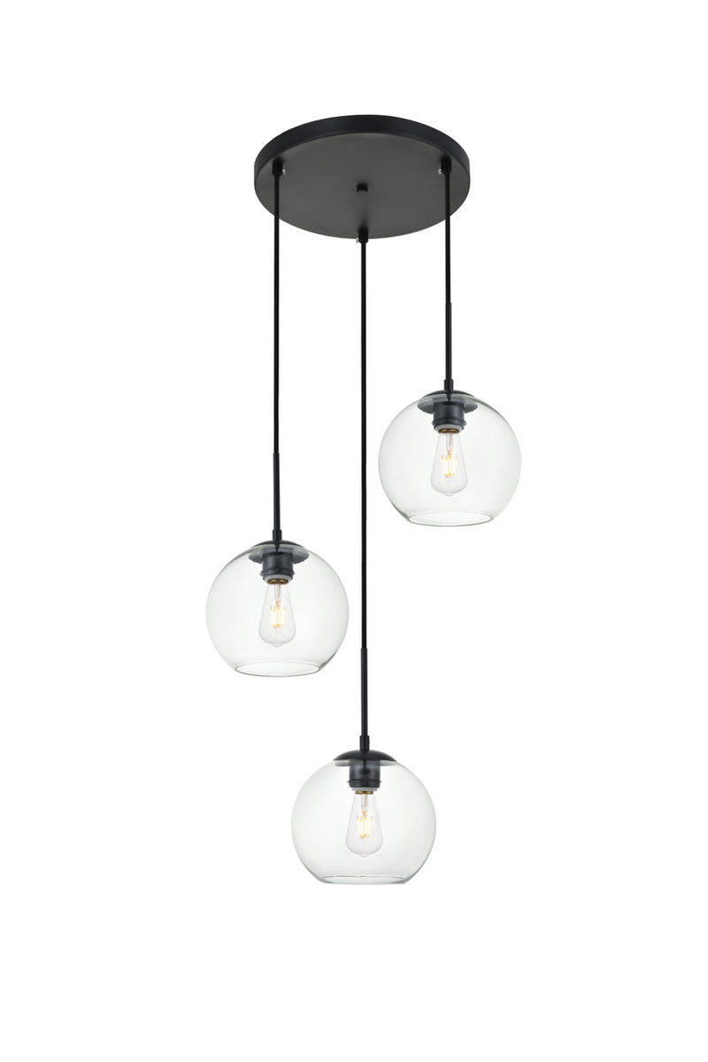 media image for Baxter 3 Light Pendant Living District Ld2208Bk 1 225